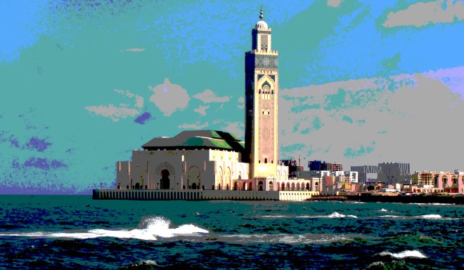 Another view of the gorgeous mosque, right on the shores of the Atlantic 