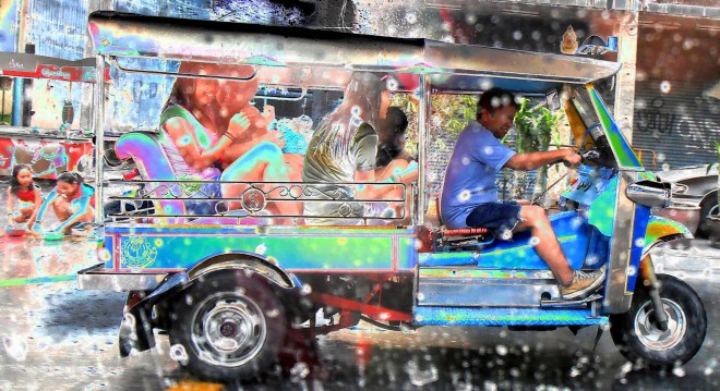 This is the view from the taxi, whose driver has never heard of Prozac. 